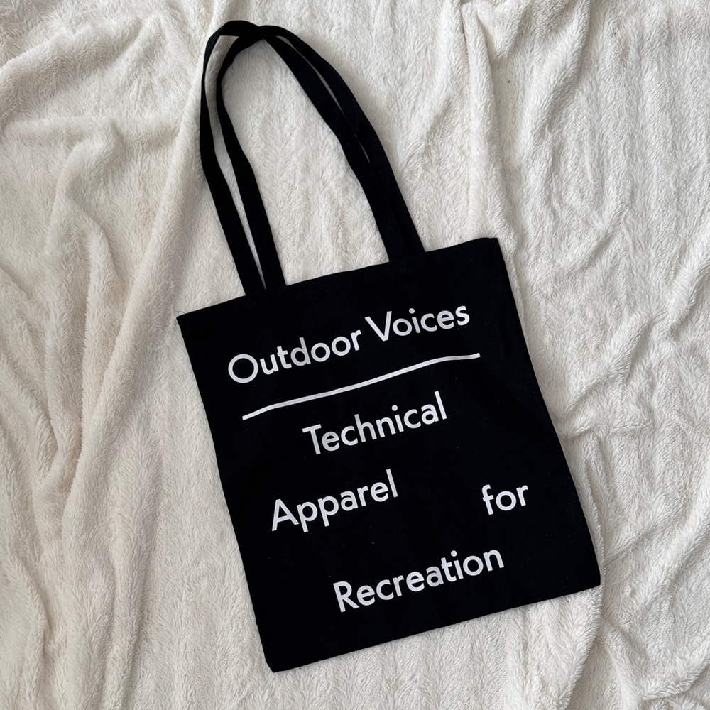 Outdoor Voices Black Canvas Logo Tote